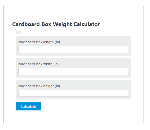 cardboard box weight calculator