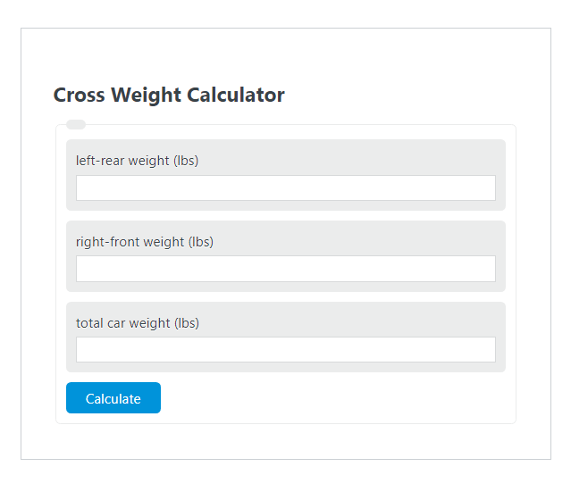 cross weight percentage calculator