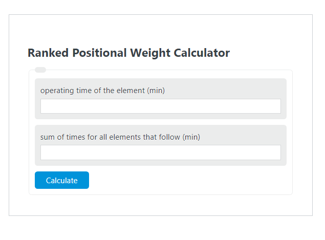 ranked positional weight calculator