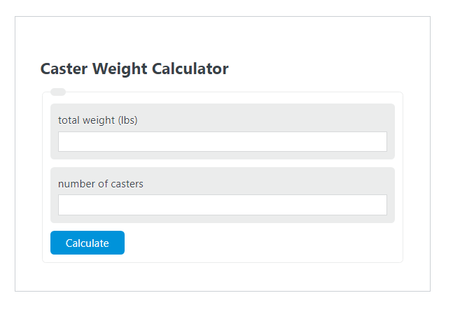 caster weight calculator