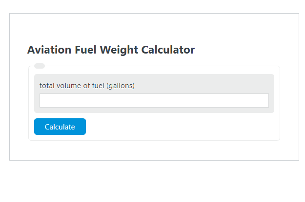 aviation fuel weight calculator