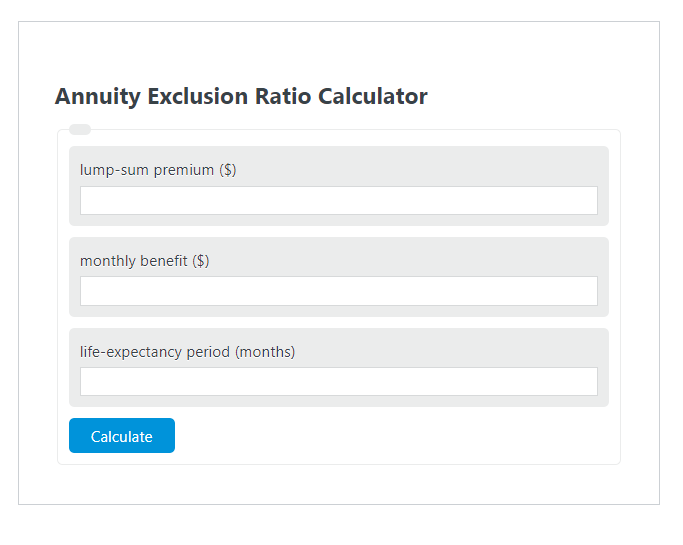 annuity exclusion ratio calculator