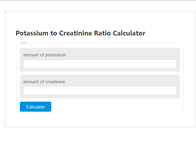 potassium to creatinine ratio calculator