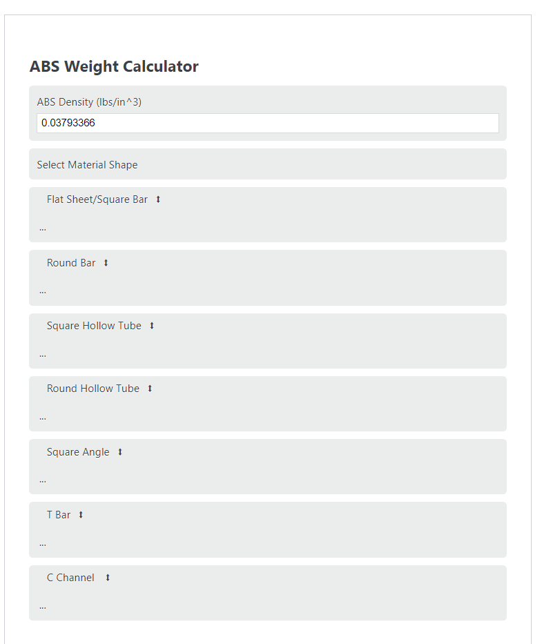 abs weight calculator