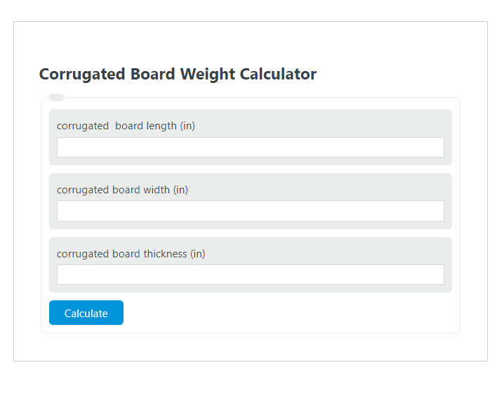 corrugated board weight calculator