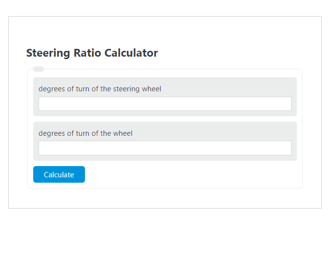 steering ratio calculator
