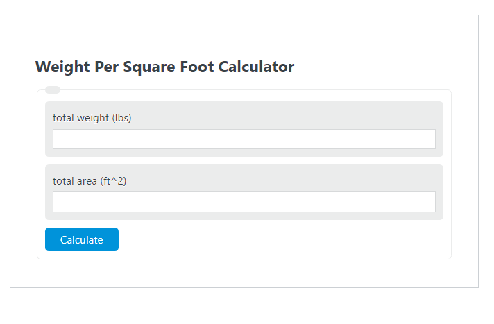 weight per square foot calculator