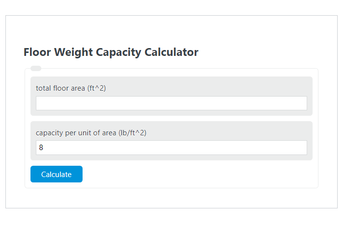 floor weight capacity calculator