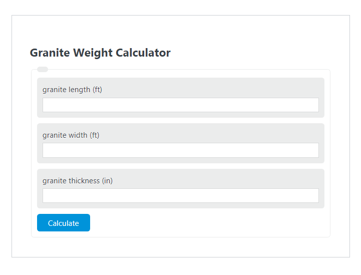 granite weight calculator