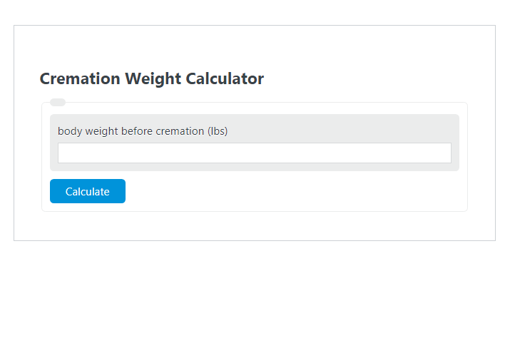 cremation weight calculator