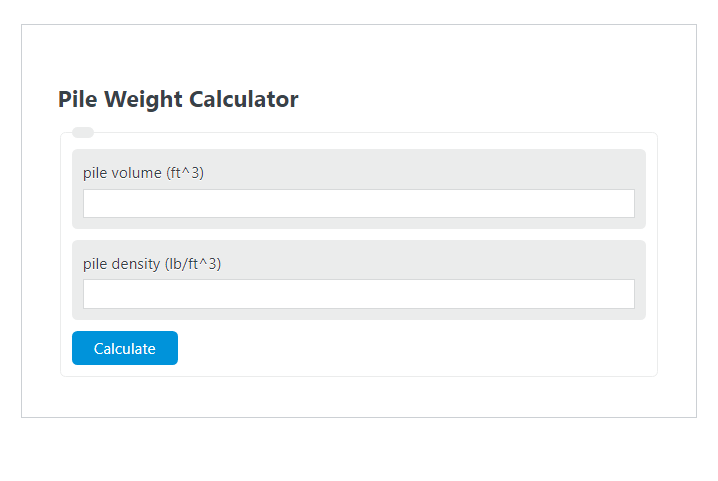 pile weight calculator