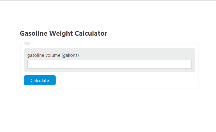 gasoline weight calculator