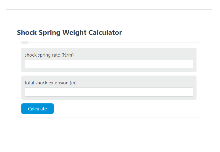 shock spring weight calculator
