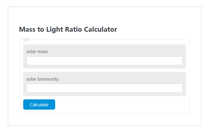 mass to light ratio calculator