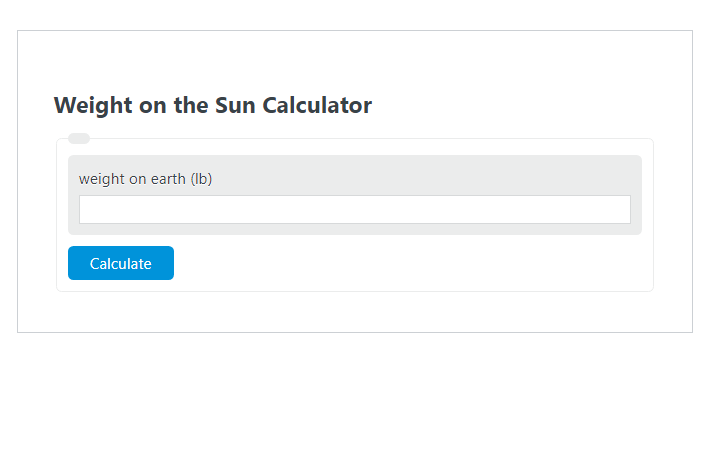 weight on the sun calculator