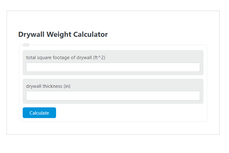 drywall weight calculator