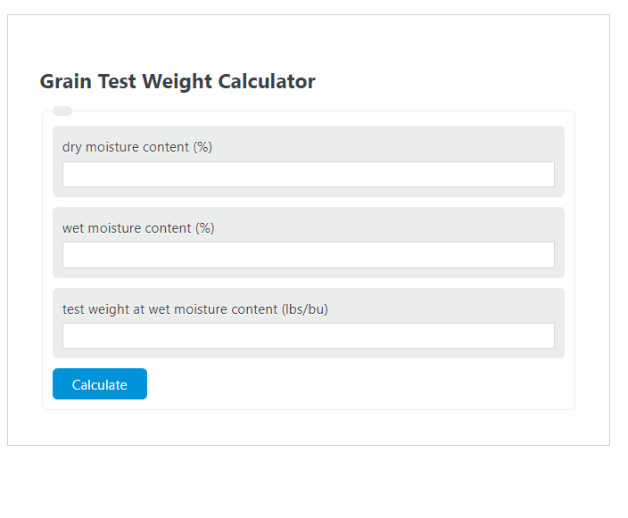grain test weight calculator