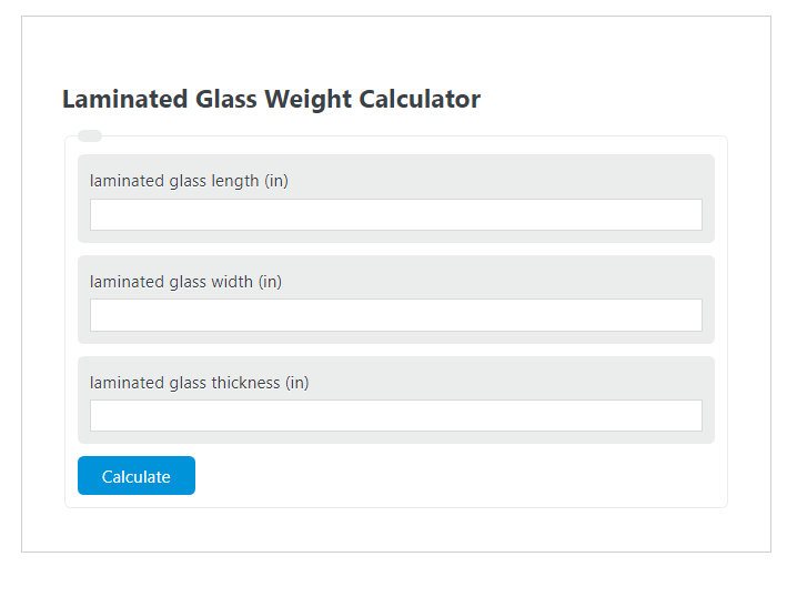 laminated glass weight calculator