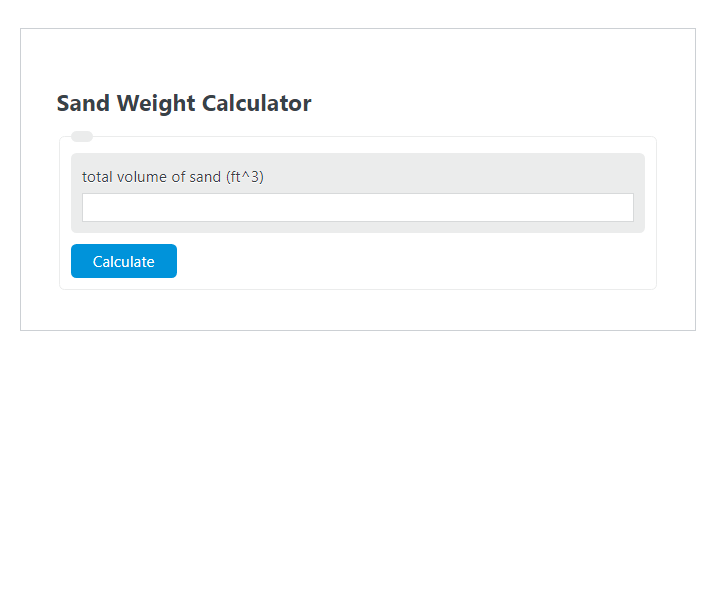 sand weight calculator