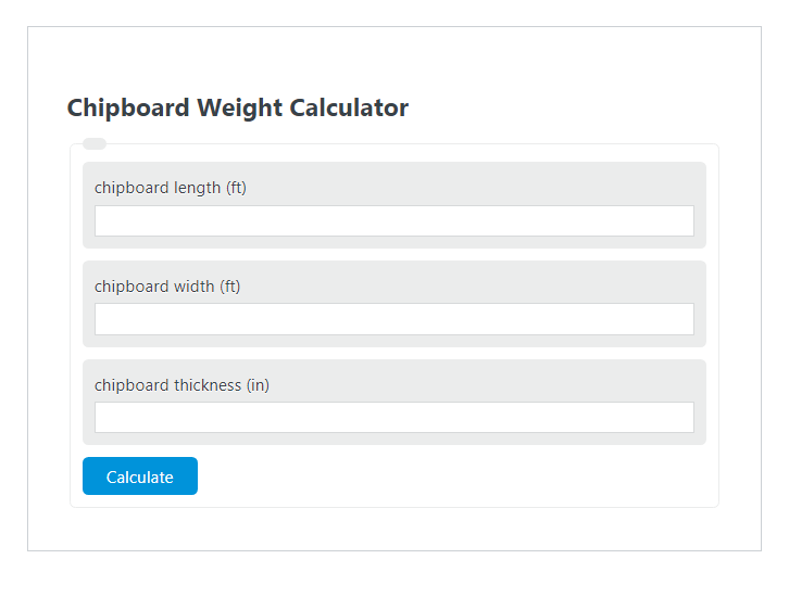chipboard weight calculator