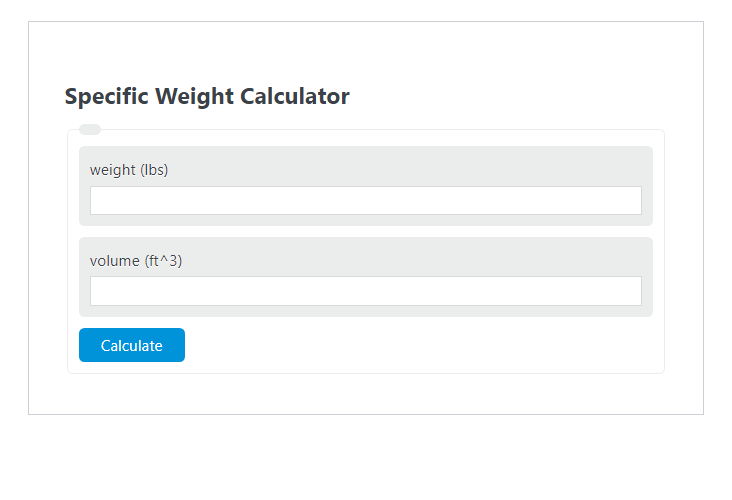 specific weight calculator