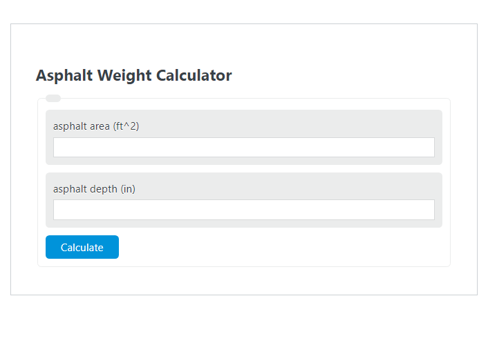 asphalt weight calculator