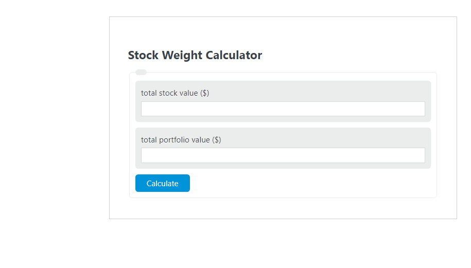 stock weight calculator