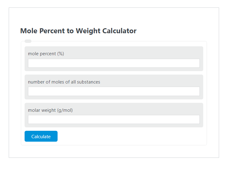 mole percent to weight calculator
