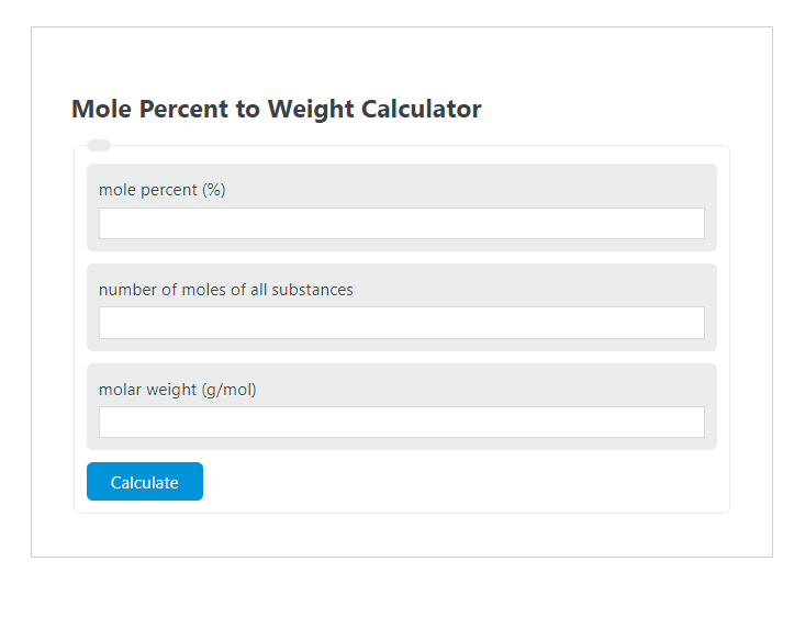 Mole Percent to Weight Calculator - Calculator Academy