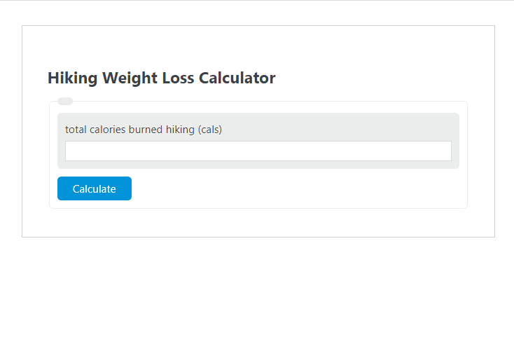 hiking weight loss calculator