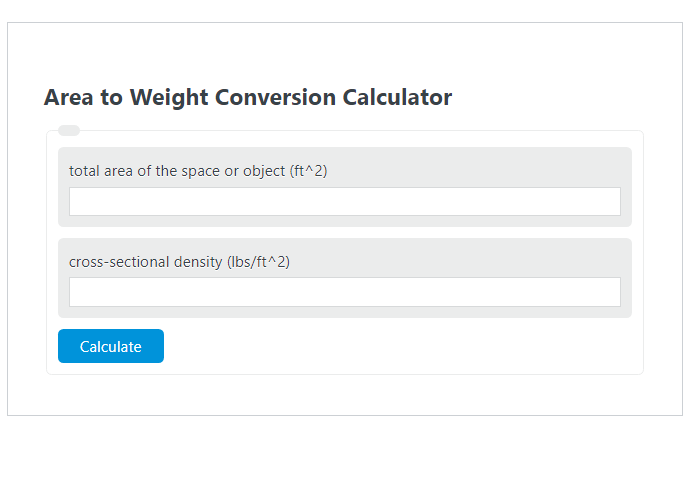 area to weight conversion calculator