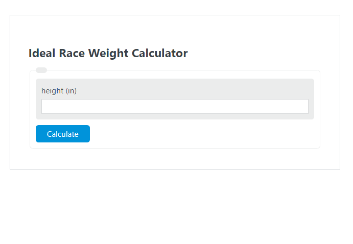 ideal race weight calculator