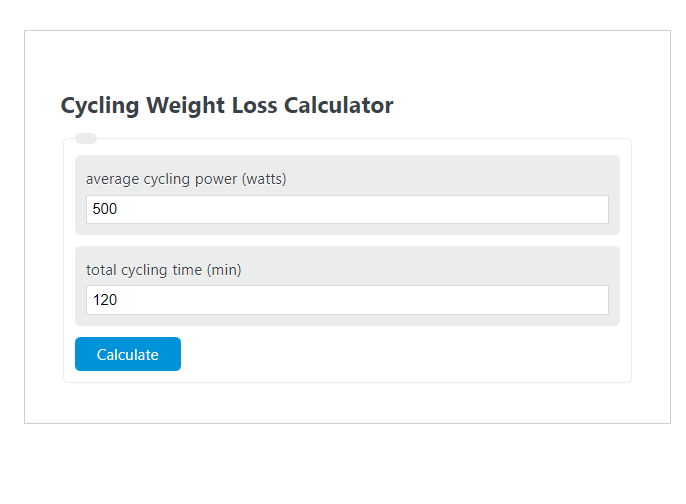 cycling weight loss calculator
