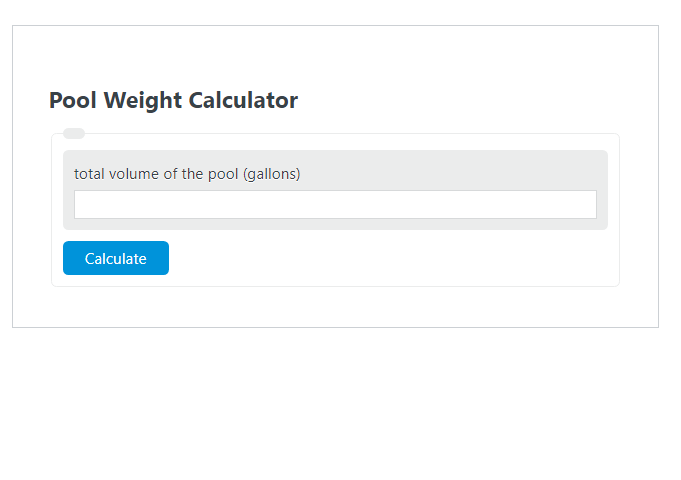 pool weight calculator