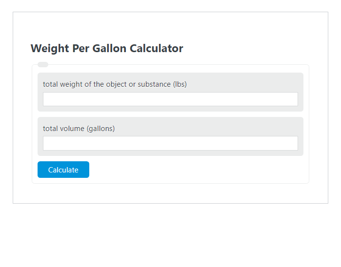 weight per gallon calculator