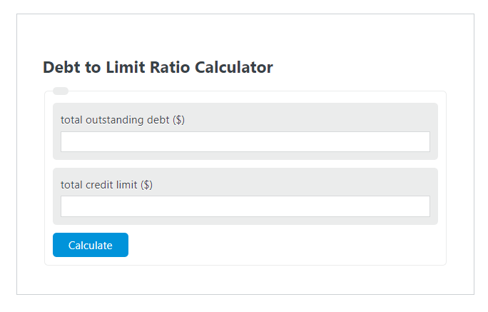debt to limit ratio calculator