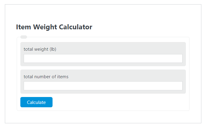 item weight calculator