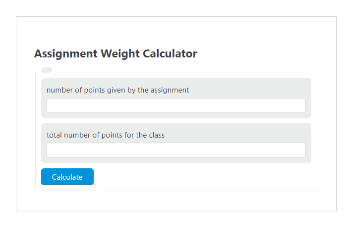 assignment weight calculator