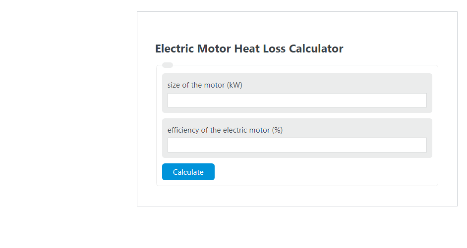 electric motor heat loss calculator