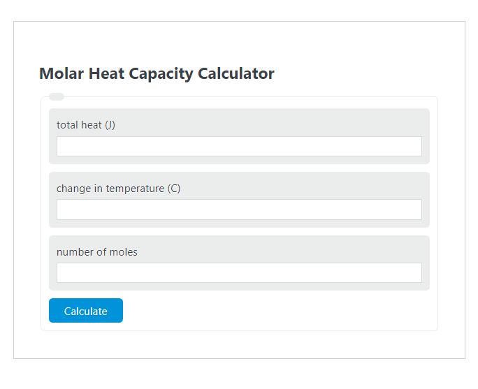 molar heat capacity calculator
