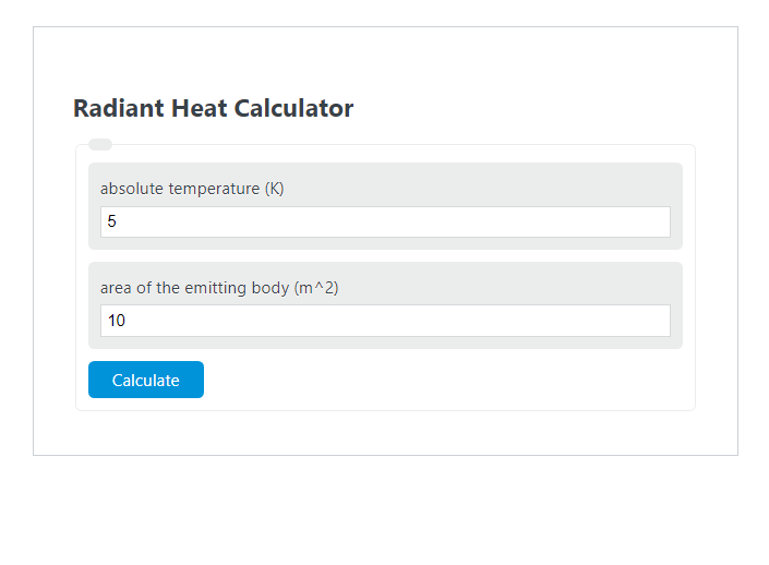 radiant heat calculator