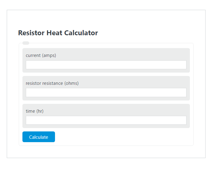 resistor heat calculator