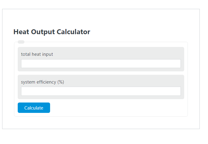 heat output calculator