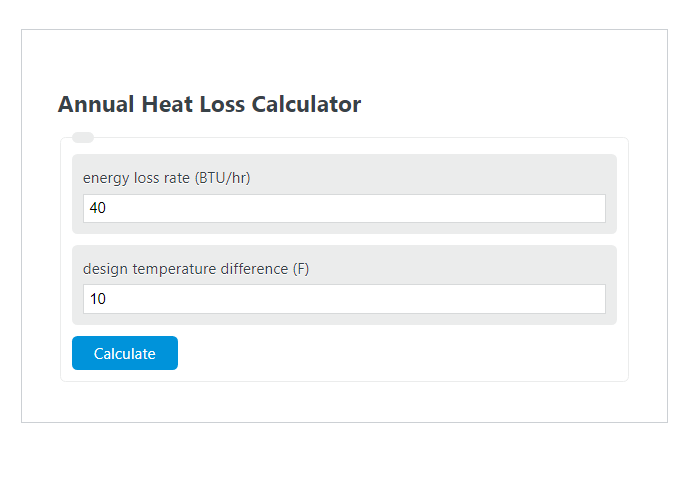 annual heat loss calculator