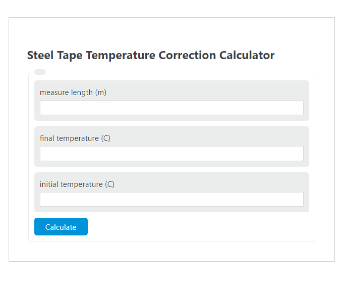 steel tape temperature correction calculator
