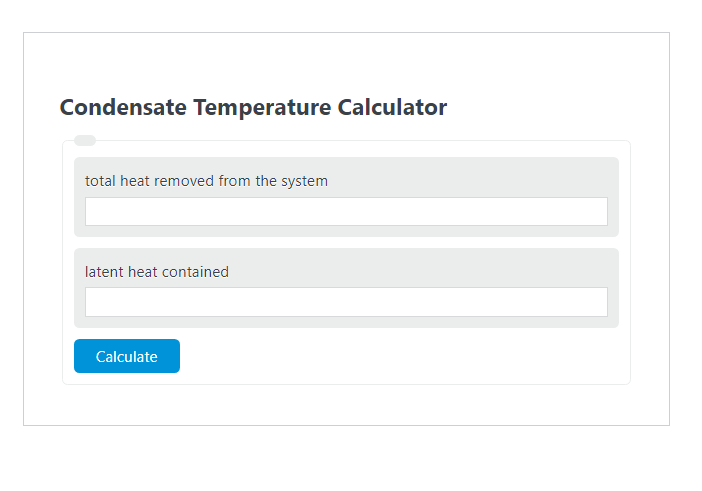 condensate temperature calculator