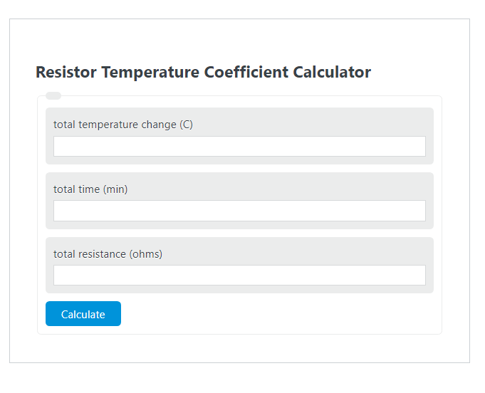 resistor temperature coefficient calculator
