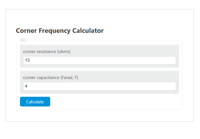 corner frequency calculator