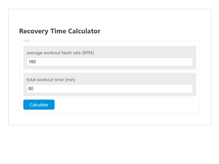 recovery time calculator