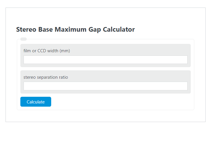 stereo base maximum gap calculator